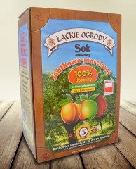 Sok owocowy jabłkowo - morelowy Łąckie Ogrody karton 5l
