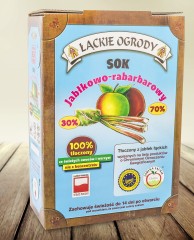 Sok jabłkowo - rabarbarowy Łąckie Ogrody karton 3l
