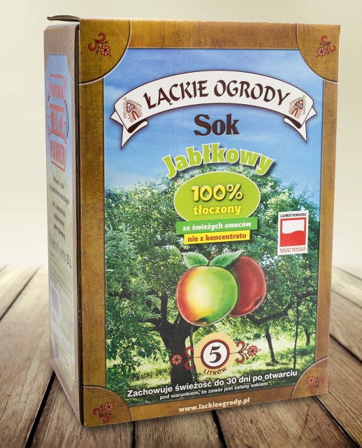 Sok Łąckie Ogrody jabłkowy karton 5l