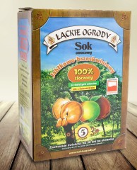 Sok owocowy jabłkowo - brzoskwiniowy Łąckie Ogrody karton 5l