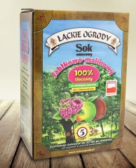 Sok owocowy jabłkowo - malinowy Łąckie Ogrody karton 5l