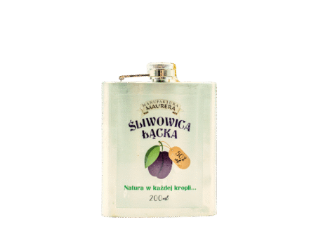 Okowita Śliwowica Łącka 50% 200 ml w metalowej Piersiówce w ozdobnym opakowaniu