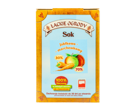 Sok jabłkowo - marchewkowy Łąckie Ogrody karton 5L