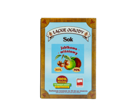 Sok owocowy jabłkowo-wiśniowy Łąckie Ogrody karton 5L