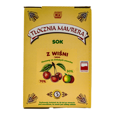 Sok owocowy wiśniowy z jabłkiem karton 5L