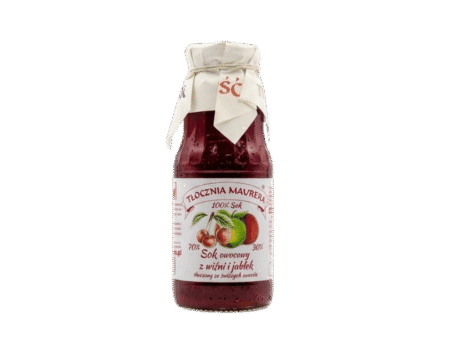 Sok owocowy wiśniowy z jabłkiem tłoczony ze świeżych owoców bez konserwantów 300 ml