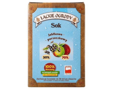 Sok czarna porzeczka Łąckie Ogrody karton 3L